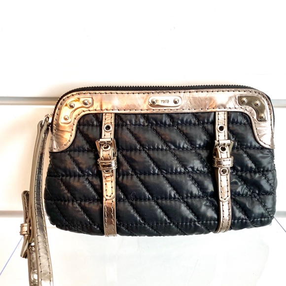 Rafē Gunmetal & Silver Quilted and Metallic Clutch - Picture 2 of 4